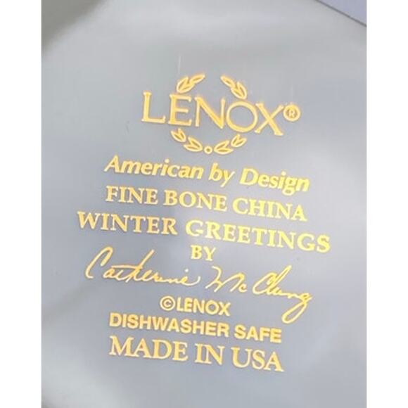 Lenox Winter Greetings 1995 Dinner Plate 10.5" Cardinal Chickadee New No Box - Picture 5 of 6